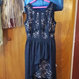 Long black tail dress